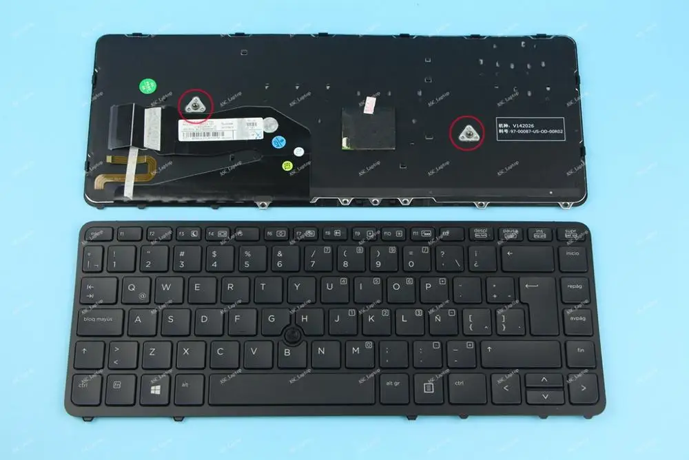 

New La Latin Spanish Teclado Keyboard for HP Elitebook 840 G1 850 G1 840 G2 Keyboard Black Frame Black, with Backlit