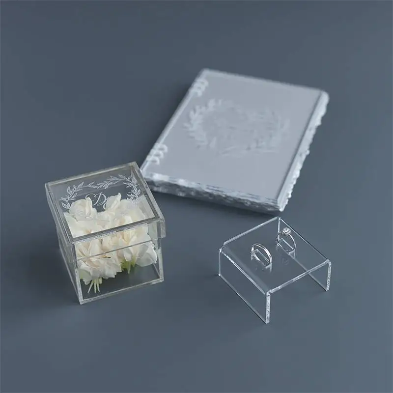 Clear Acrylic Wedding Ring Box Ring Holder Transparent Propose Marriage Ring Boxes Customized Logo
Clear Acrylic Wedding Ring Box Ring Holder Transparent Propose Marriage Ring Boxes Customized Logo