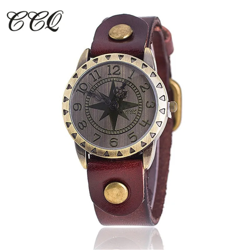 CCQ Brand Vintage Cow Leather Bracelet Star Watch Casual Luxury Women WristWatch Quartz Watch Relogio Feminino 1309
CCQ Brand Vintage Cow Leather Bracelet Star Watch Casual Luxury Women WristWatch Quartz Watch Relogio Feminino 1309