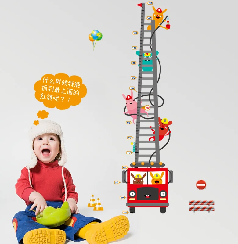 Fire Truck Aerial Ladder Height Measurement Wall Sticker Kids Boys Room Nursery Growth Chart Wall Decal Cartoon Animal Wallpaper
Fire Truck Aerial Ladder Height Measurement Wall Sticker Kids Boys Room Nursery Growth Chart Wall Decal Cartoon Animal Wallpaper