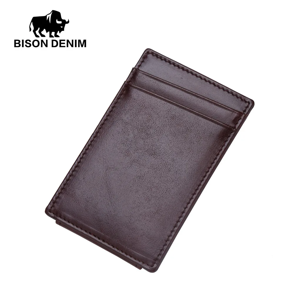 BISON DENIM мужской кошелек из натуральной кожи высокое качество брендовые кошельки