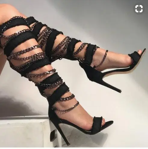 New Fashion Black/Blue PU Knee-High A Word Belt Shoe Pointed Toe Thin Heels Chain Women's Shoes big Size 46 Women's Boots
New Fashion Black/Blue PU Knee-High A Word Belt Shoe Pointed Toe Thin Heels Chain Women's Shoes big Size 46 Women's Boots