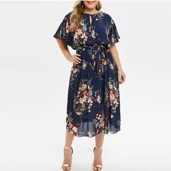Plus Size Fashion Women Floral Printed Dress O-Neck Short Sleeve Ladies Bohemian Casual Dress Female Summer vestidos de verano
Plus Size Fashion Women Floral Printed Dress O-Neck Short Sleeve Ladies Bohemian Casual Dress Female Summer vestidos de verano