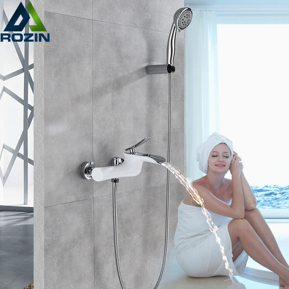 White Bathtub Faucets Chrome Bath Shower Set Chrome Bathtub Mixer Tap Dual Control Shower Wall Mounted Faucet for Bath Tub Sink
White Bathtub Faucets Chrome Bath Shower Set Chrome Bathtub Mixer Tap Dual Control Shower Wall Mounted Faucet for Bath Tub Sink