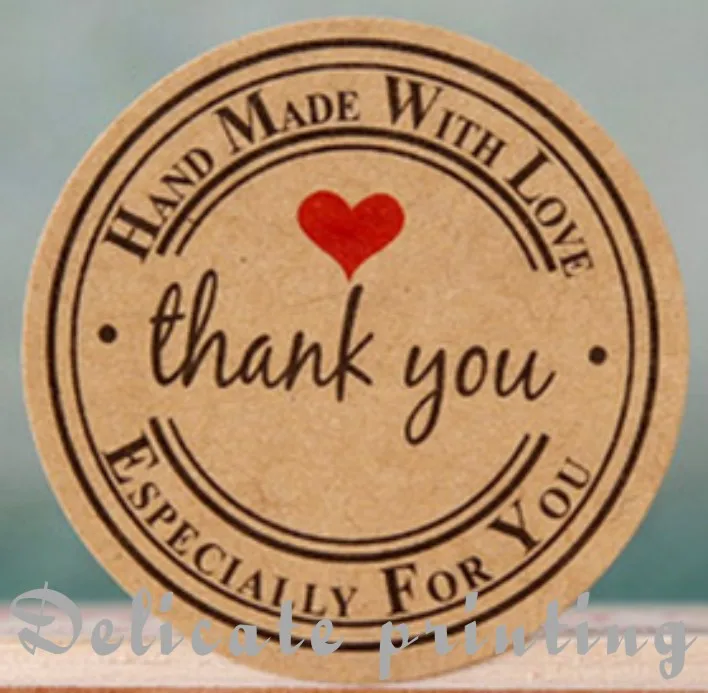 Самоклеящиеся Стикеры из крафт бумаги Thank You love диаметр 3 см 200 шт./лот|lot lot|lot diylot