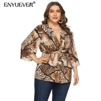 Enyuever Plus Size Ladies Blouses And Tops Leopard Snake Skin Print 3/4 Sleeve V Neck Casual Blouses Open Front Summer Cardigans
Enyuever Plus Size Ladies Blouses And Tops Leopard Snake Skin Print 3/4 Sleeve V Neck Casual Blouses Open Front Summer Cardigans