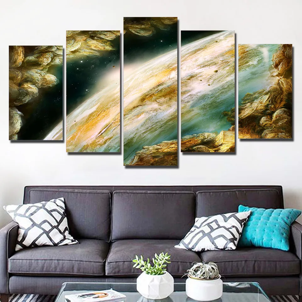 Wall Art Home Decoration Modern 5 Panel Planet Surface Space Living Room Canvas HD Print Painting Modular Pictures Poster Frame
Wall Art Home Decoration Modern 5 Panel Planet Surface Space Living Room Canvas HD Print Painting Modular Pictures Poster Frame