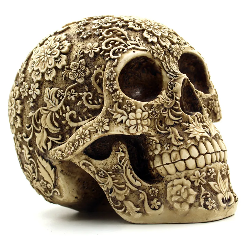 Humans Skull Replica Skull Ornament Resin Sculptures Decorative Statues Exquisite Pattern Skull Statues for Decoration
Humans Skull Replica Skull Ornament Resin Sculptures Decorative Statues Exquisite Pattern Skull Statues for Decoration