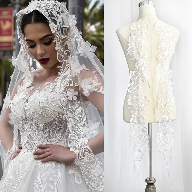 Ivory Angel Wings Embroidery Lace Appilque Large Flower Veil DIY Handmade Material Wedding Clothing Decoration Accessories 1Piar
Ivory Angel Wings Embroidery Lace Appilque Large Flower Veil DIY Handmade Material Wedding Clothing Decoration Accessories 1Piar