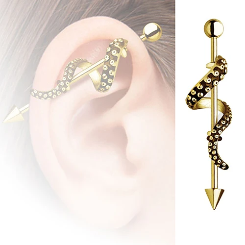 Men Women Arrow Punk Barbell Wrapped Octopus Tentacle Earring Body Piercing Earrings For Women Jewelry New Arrival Bijoux
Men Women Arrow Punk Barbell Wrapped Octopus Tentacle Earring Body Piercing Earrings For Women Jewelry New Arrival Bijoux
