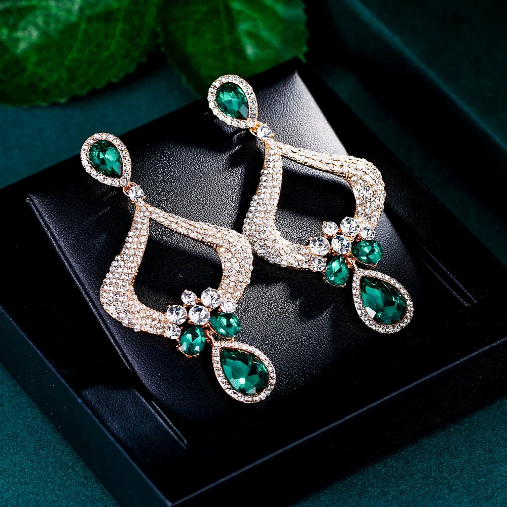 Tuliper Luxury Halo Flower Teardrop Bridal Earrings Austrian Crystal Dangle Earrings For Wedding Women Party Jewelry Gift
Tuliper Luxury Halo Flower Teardrop Bridal Earrings Austrian Crystal Dangle Earrings For Wedding Women Party Jewelry Gift