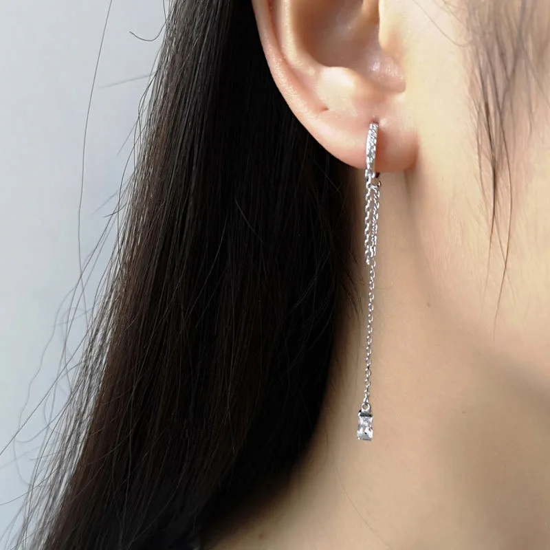 925 Sterling Silver Square Crystal Drop Earrings Long Hanging Dangle Earrings Fine Wedding Jewelry for Women Gift
925 Sterling Silver Square Crystal Drop Earrings Long Hanging Dangle Earrings Fine Wedding Jewelry for Women Gift