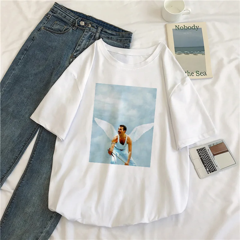 Freddie Mercury Queen New Summer Large Size S-2XL Loose hip hop Women Casual Art Short Sleeve Fun O-neck tops Letter T-Shirt
Freddie Mercury Queen New Summer Large Size S-2XL Loose hip hop Women Casual Art Short Sleeve Fun O-neck tops Letter T-Shirt