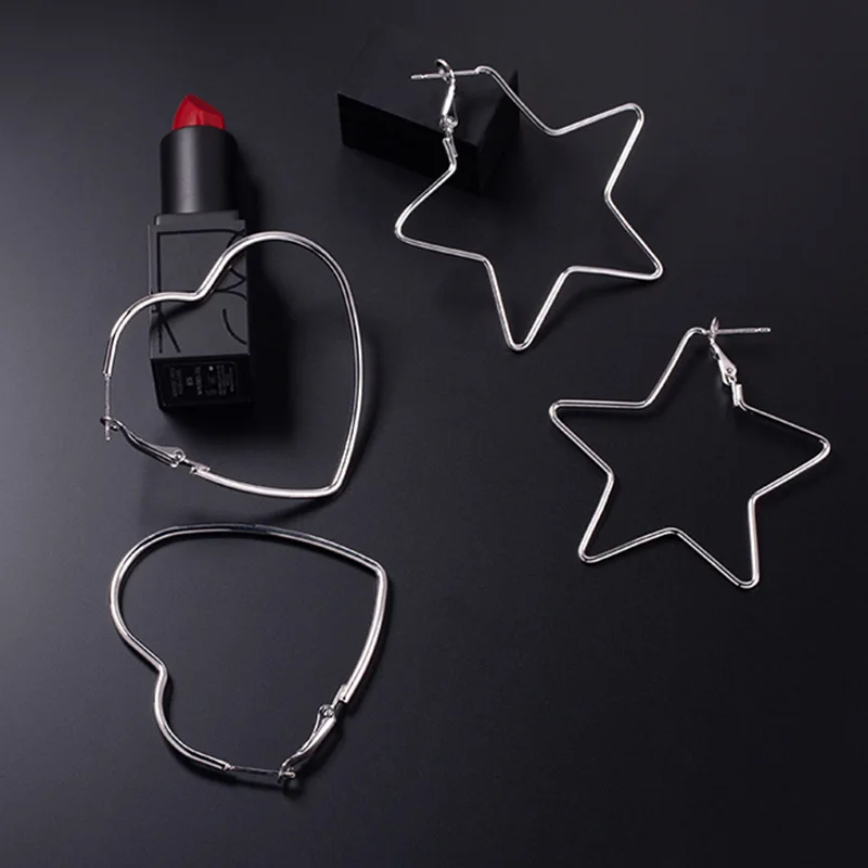 Geometric Heart Love Square triangle Hoop Earring Ear Ring For Women Steel color Girl Trendy Metal Earring Charm Jewelry Dia 5cm
Geometric Heart Love Square triangle Hoop Earring Ear Ring For Women Steel color Girl Trendy Metal Earring Charm Jewelry Dia 5cm