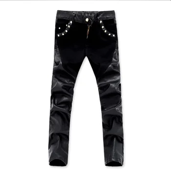 2016 famous brand cotton&PU Spliced pants men, casual men's pants ,black pants men
2016 famous brand cotton&PU Spliced pants men, casual men's pants ,black pants men