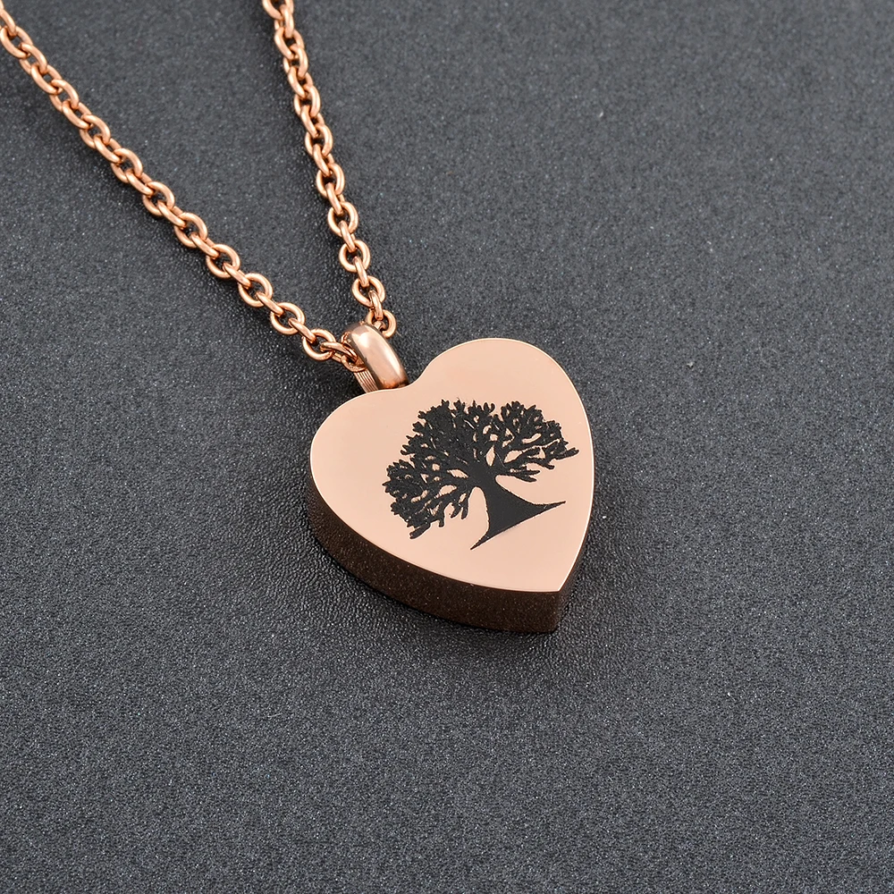 Fadeless Rose Gold Tree of Life Cremation Urn Necklace Surgical Steel Life Tree Rose Gold Cremation Jewelry for Woman
Fadeless Rose Gold Tree of Life Cremation Urn Necklace Surgical Steel Life Tree Rose Gold Cremation Jewelry for Woman