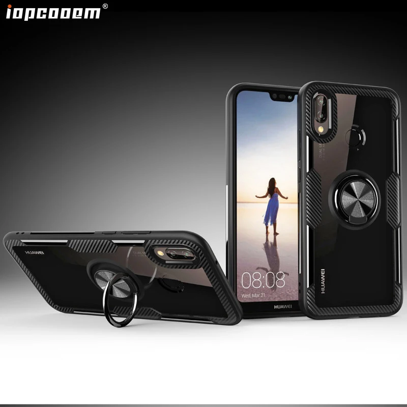 P20 Lite Чехлы для Huawei Nova 3E чехол прозрачный противоударный с держателем кольца