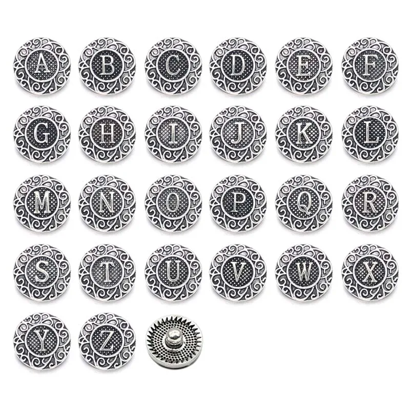 26 English letter 001 3D 18mm 20mm Metal Snap Button For Bracelet Necklace Interchangeable Jewelry Women Accessorie Findings
26 English letter 001 3D 18mm 20mm Metal Snap Button For Bracelet Necklace Interchangeable Jewelry Women Accessorie Findings
