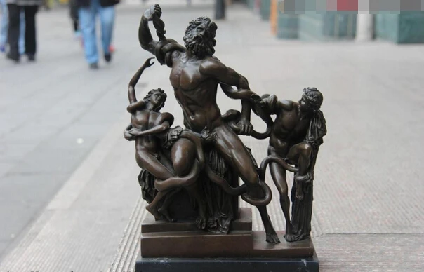 S1613 Western culture Rome Bronze Copper Nude Three Men Jesus Statue Art Sculpture D0317
S1613 Western culture Rome Bronze Copper Nude Three Men Jesus Statue Art Sculpture D0317