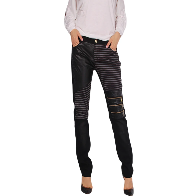 Women's PU Leather Patchwork Jeans Pants Fashion Zippers Boots Trousers Pencil Pants Brown, Black Plus Size S-6XL IU861434
Women's PU Leather Patchwork Jeans Pants Fashion Zippers Boots Trousers Pencil Pants Brown, Black Plus Size S-6XL IU861434