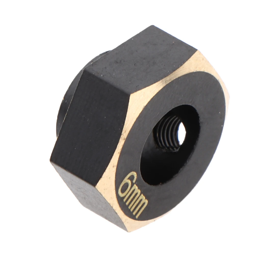 4Pcs Machined Brass 6mm Wheel Hex Hub Adapter for 1/10 Traxxas -4 Climbing Crawler RC Hobby Model Car