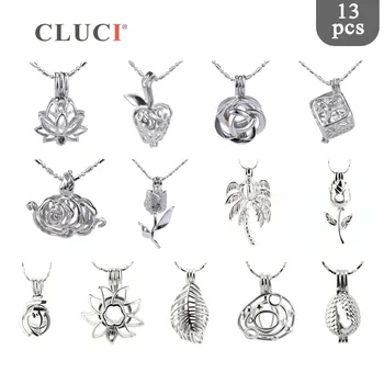 CLUCI 13pcs/set Wholesale Plant Flower Charms Pendant for Women Silver Pleated Wish Pearl Cage Locket Jewelry MPC011SB
CLUCI 13pcs/set Wholesale Plant Flower Charms Pendant for Women Silver Pleated Wish Pearl Cage Locket Jewelry MPC011SB