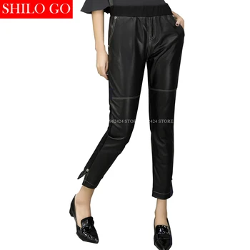 SHILO GO Fashion Street Women Empire Formal OL Style Pants Leather sheepskin Genuine Pants Ladies Geometric line Pencil Pants
SHILO GO Fashion Street Women Empire Formal OL Style Pants Leather sheepskin Genuine Pants Ladies Geometric line Pencil Pants