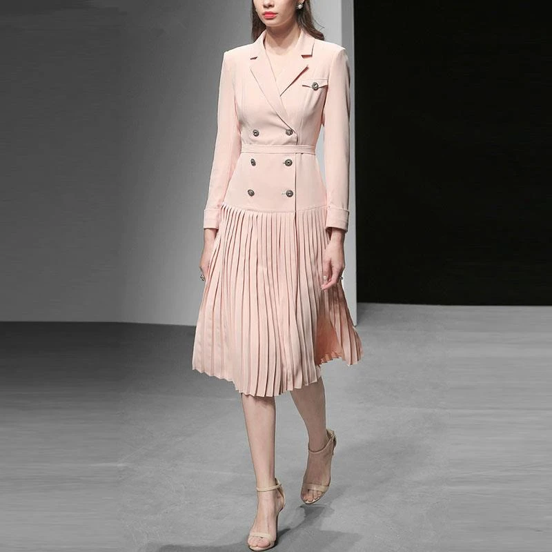 Women Spring Autumn Dress Runway Style Pleated Diamonds Elegant Office Lady Midi Dress Fashion Suit Dresses Female 2019
Women Spring Autumn Dress Runway Style Pleated Diamonds Elegant Office Lady Midi Dress Fashion Suit Dresses Female 2019