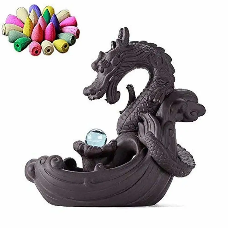 Ceramic Backflow Incense Burner Creative Home Decor Dragon Incense Holder Censer with Crystal Ball + 50Pcs Incense Cones Z $
Ceramic Backflow Incense Burner Creative Home Decor Dragon Incense Holder Censer with Crystal Ball + 50Pcs Incense Cones Z $