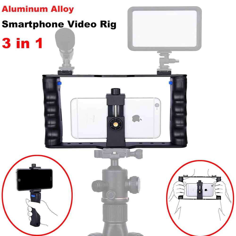 Dual Hand Grip Holder Stabilizer Smartphone Video Rig Support Selfie Stick Microphones Video Lights For Iphone Samsung Huawei
Dual Hand Grip Holder Stabilizer Smartphone Video Rig Support Selfie Stick Microphones Video Lights For Iphone Samsung Huawei