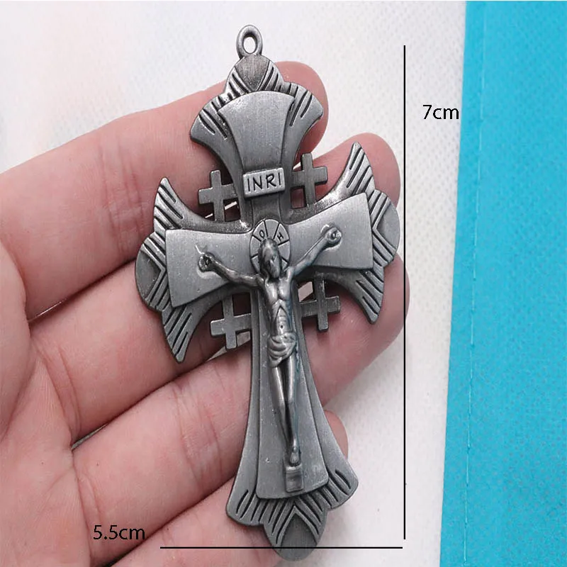 

20pcs / Religious Retro Jesus Cross Metal Medal Big Cross Christian Medal Cross Religious Mens Pendant