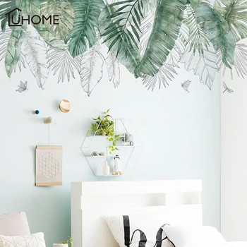 Fresh Natural Green Tropical Raffia Tree Leaves Wall Sticker Vinyl DIY Mural Art Sticker for Living Room Bedroom Wall Decals
Fresh Natural Green Tropical Raffia Tree Leaves Wall Sticker Vinyl DIY Mural Art Sticker for Living Room Bedroom Wall Decals