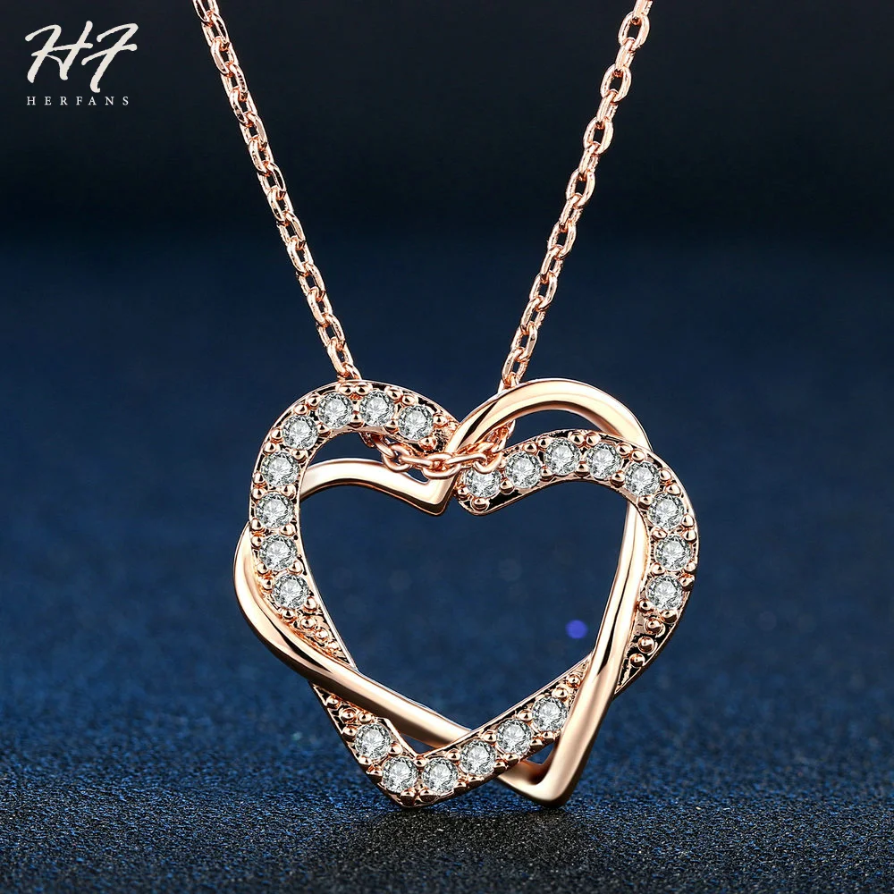 Heart to Heart Style pendant Necklace for Women Rose Gold Color Chain AAA Cubic Zirconia Jewelry for Wedding Xmas Gift N062 N063
Heart to Heart Style pendant Necklace for Women Rose Gold Color Chain AAA Cubic Zirconia Jewelry for Wedding Xmas Gift N062 N063