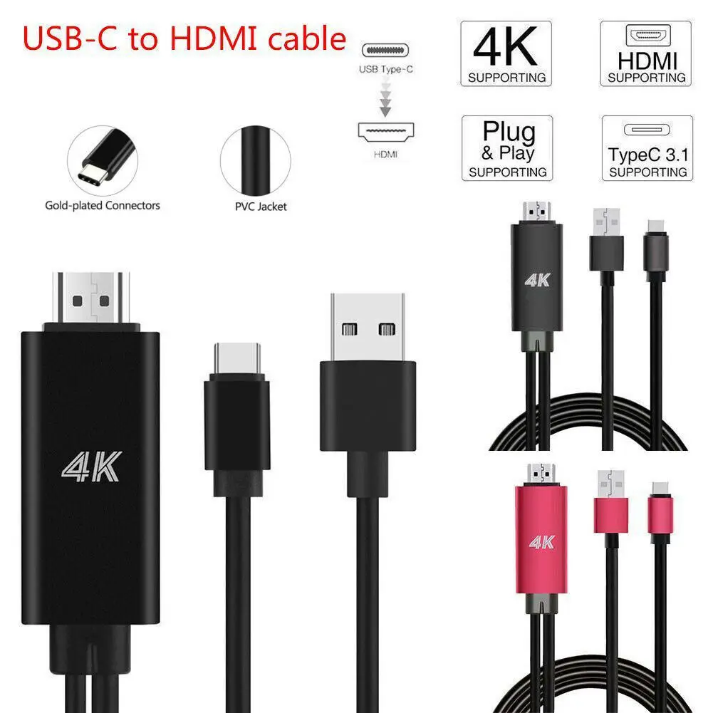 4K Ультра-HD USB 3 1 Type-C телефон к HDMI ТВ/HDTV видео адаптер кабель для Samsung S9 Plus huawei Macbook |