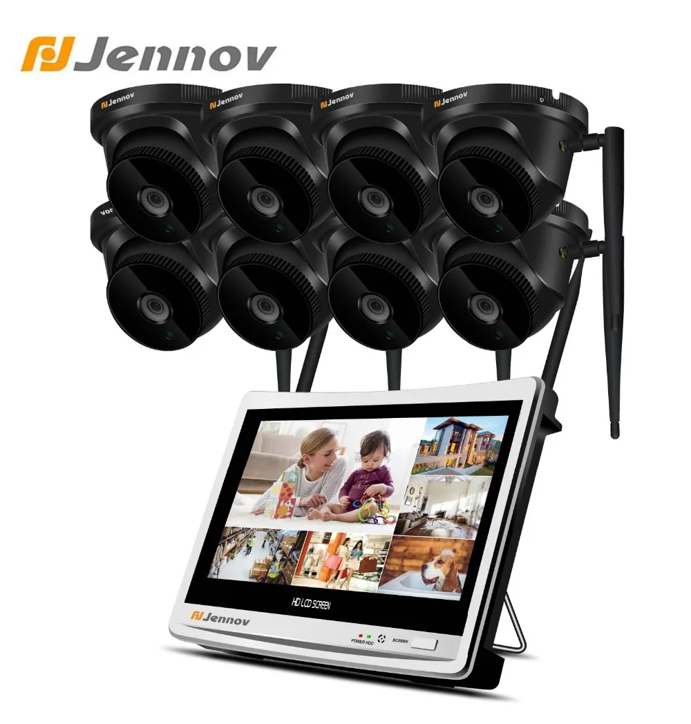 Jennov 8CH 2MP 1080P 12inch LCD Outdoor Security Camera System Wifi Video Surveillance Kit IP Camera Home Wireless CCTV Set P2P
Jennov 8CH 2MP 1080P 12inch LCD Outdoor Security Camera System Wifi Video Surveillance Kit IP Camera Home Wireless CCTV Set P2P