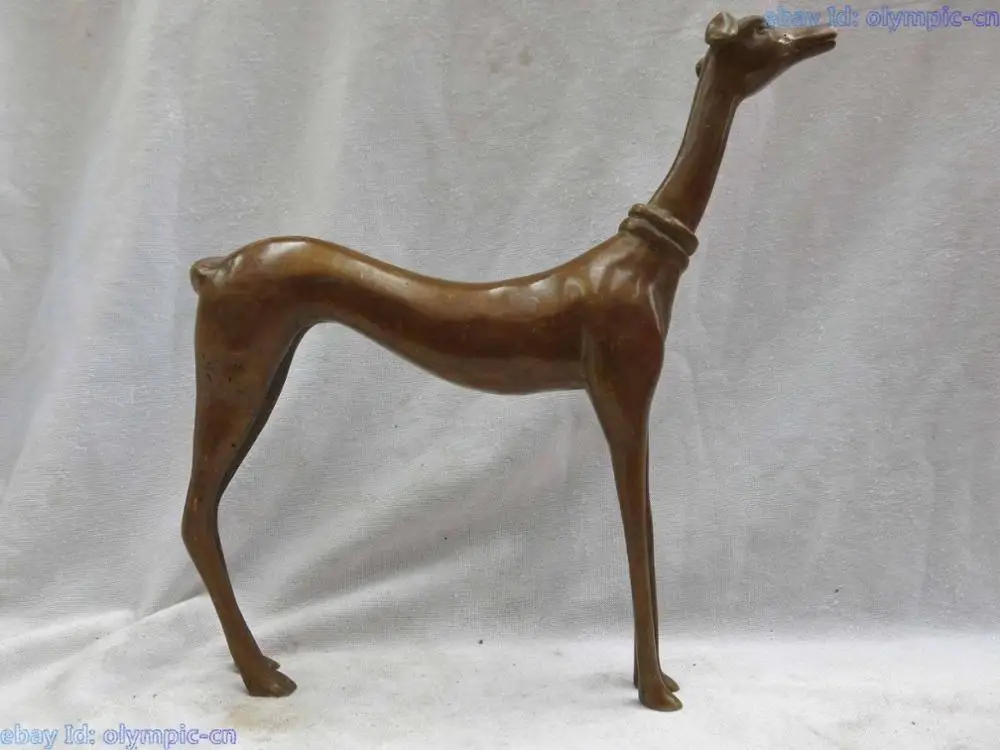 DS 9" China brass copper finely carved beautifu exaggerated dog Sculpture Statue
DS 9" China brass copper finely carved beautifu exaggerated dog Sculpture Statue