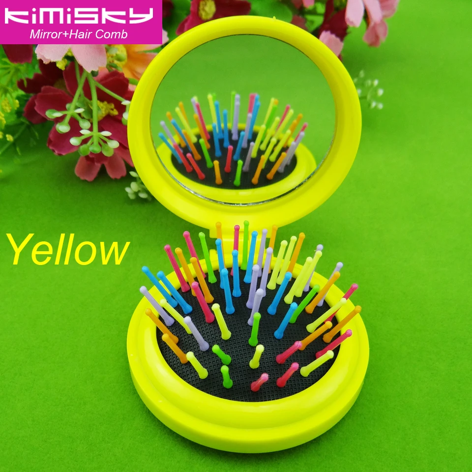 Hair Comb Yellow Round Mirror with Brush Hair For Girl Hair Mini Brush Portable Mirror Accessories Hair KIMISKY KY-853
Hair Comb Yellow Round Mirror with Brush Hair For Girl Hair Mini Brush Portable Mirror Accessories Hair KIMISKY KY-853