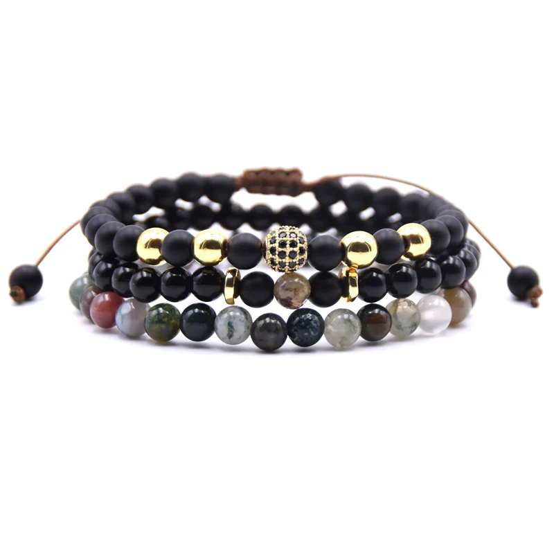 1Set 3pcs Micro-inlaid zircon bracelet sets Braided Adjustable Men Bracelets natural stone Beads Fashion Bracelet 
1Set 3pcs Micro-inlaid zircon bracelet sets Braided Adjustable Men Bracelets natural stone Beads Fashion Bracelet