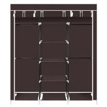 69" Portable Dark Brown 5-Layers Clothes Closet Storage Rack Non-Woven Fabric Wardrobe Double Rod Clothing Storage Organizer 30E
69" Portable Dark Brown 5-Layers Clothes Closet Storage Rack Non-Woven Fabric Wardrobe Double Rod Clothing Storage Organizer 30E