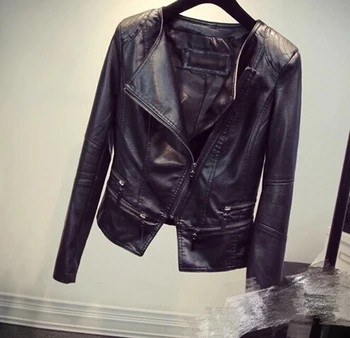 Spring And Autumn New European And American Stand Collar Short Paragraph PU Women Leather Motorcycle Jacket Jacket
Spring And Autumn New European And American Stand Collar Short Paragraph PU Women Leather Motorcycle Jacket Jacket