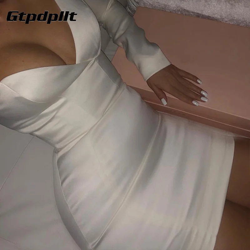 Gtpdpllt One Shoulder V-neck Sexy Dress Women Long Sleeve Bodycon Party Summer Dress Slim robe femme Casual White Beach Dress
Gtpdpllt One Shoulder V-neck Sexy Dress Women Long Sleeve Bodycon Party Summer Dress Slim robe femme Casual White Beach Dress