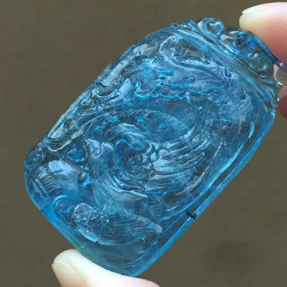 55x37x9mm Natural Aquamarine Blue Transparent Crystal Pendant For Women Female Gift Gemstone Ocean Pendant AAAAA Drop Shipping 
55x37x9mm Natural Aquamarine Blue Transparent Crystal Pendant For Women Female Gift Gemstone Ocean Pendant AAAAA Drop Shipping