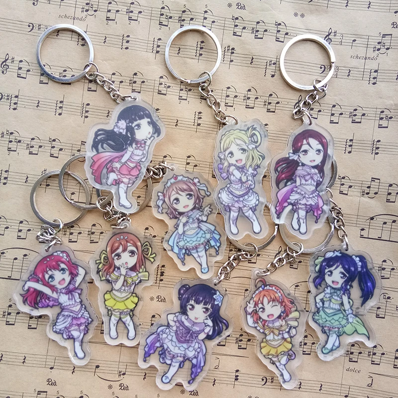 9pcs/set Anime Keychain LoveLive Sunshine Aqours Tsushima Yoshiko Sakurauchi Riko Doubleside Print Keychain Keyings Pendants
9pcs/set Anime Keychain LoveLive Sunshine Aqours Tsushima Yoshiko Sakurauchi Riko Doubleside Print Keychain Keyings Pendants