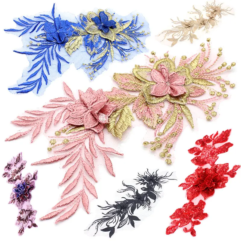 1PCS Colored 3D Rose Flower Lace Applique Embroidered Material Trim For DIY Wedding Dress Veil Accessory patchs
1PCS Colored 3D Rose Flower Lace Applique Embroidered Material Trim For DIY Wedding Dress Veil Accessory patchs