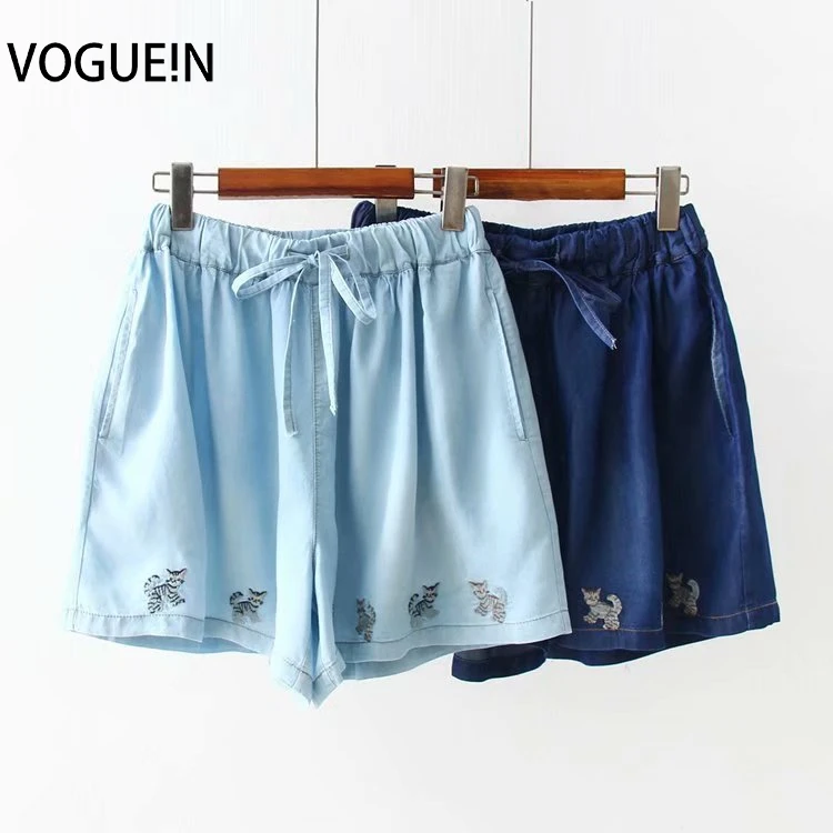 VOGUEIN New Womens Cute Cats Embroidered Drawstring Denim Jeans Short Pants Shorts Wholesale
VOGUEIN New Womens Cute Cats Embroidered Drawstring Denim Jeans Short Pants Shorts Wholesale