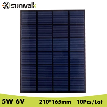 SUNWALK 10Pcs/Lot PET 6V 5W 830mAh Polycrystalline DIY Solar Panel Cell for Education Experiment and Test 210*165mm
SUNWALK 10Pcs/Lot PET 6V 5W 830mAh Polycrystalline DIY Solar Panel Cell for Education Experiment and Test 210*165mm