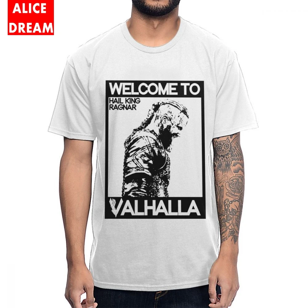 KING Ragnar Lothbrok Vikings Welcome To Valhalla T Shirt For Men Geek Quality Cotton Round Neck Free Shipping T-shirt
KING Ragnar Lothbrok Vikings Welcome To Valhalla T Shirt For Men Geek Quality Cotton Round Neck Free Shipping T-shirt