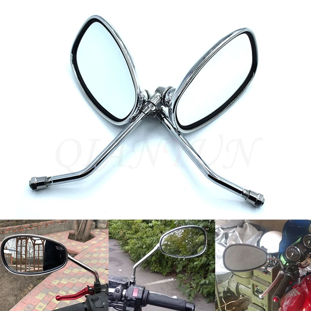 Motorcycle Mirrors Chrome 10mm Thread Universal Motorbike Rear View Oval Side Mirrors Accessories 2pcs/pair
Motorcycle Mirrors Chrome 10mm Thread Universal Motorbike Rear View Oval Side Mirrors Accessories 2pcs/pair