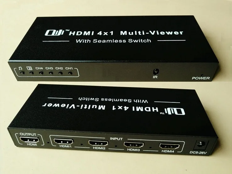 1080P 3D 4x1 HDMI Multi-Viewer HDMI Quad Screen Real Time Multi-Viewer HDMI Splitter Seamless Switcher with IR Control
1080P 3D 4x1 HDMI Multi-Viewer HDMI Quad Screen Real Time Multi-Viewer HDMI Splitter Seamless Switcher with IR Control