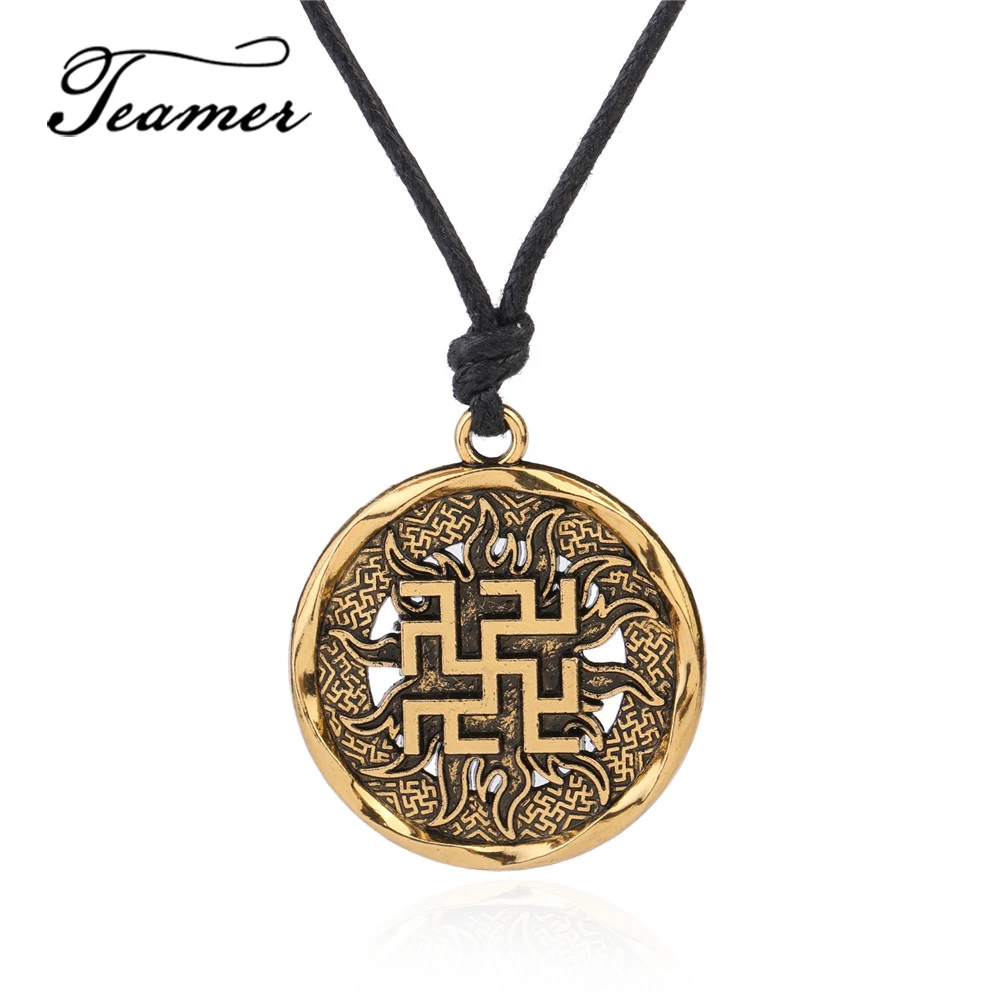 Teamer Slavic Jewelry Necklaces Slavic talisman amulet Svarozhich pendant new arrivals chain supernatural sun necklace for Man
Teamer Slavic Jewelry Necklaces Slavic talisman amulet Svarozhich pendant new arrivals chain supernatural sun necklace for Man
